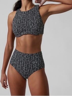 Athleta Women’s Maldives 3 Piece Matching Swim Set: Black & White